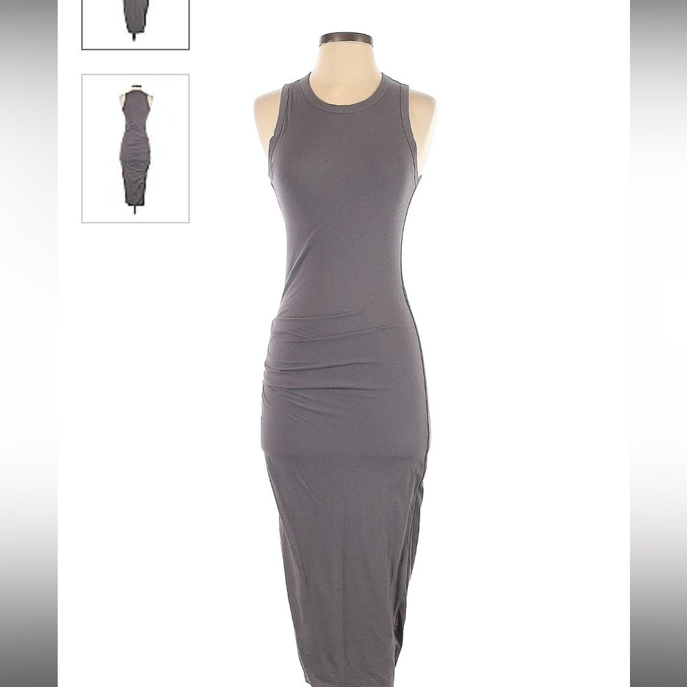 James Perse stretch ruched bodycon midi dress size 3 . Fits like a fitted medium